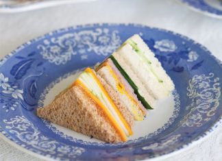 Ham and Spinach on Rye Tea Sandwiches