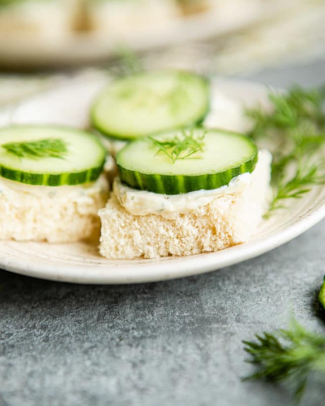 Cucumber Canapés with Dilled Butter