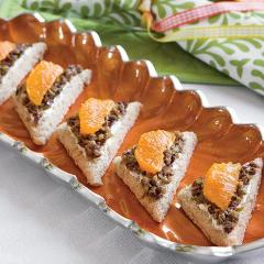 Tangerine, Tapenade, and Goat Cheese Canapés