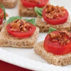 Tomato, Basil, and Bacon Canapés